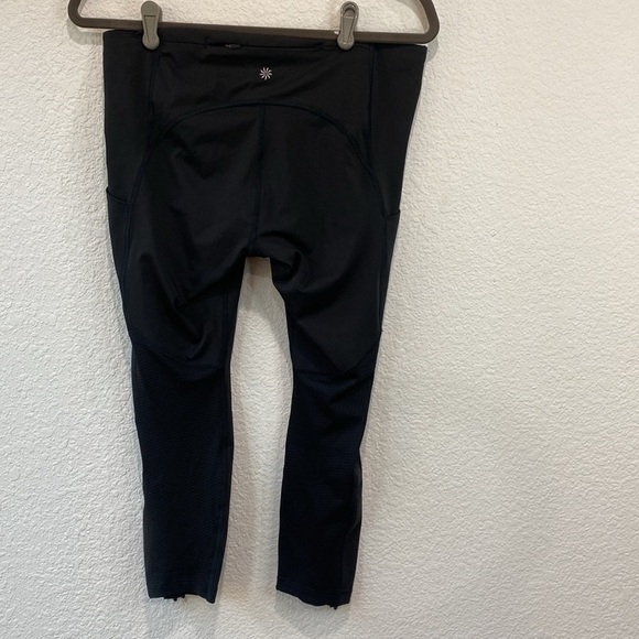 Athleta Women's Ultimate Run 7/8 Tight Athletic Black Mesh Ankle Zip Leggings LP - Picture 4 of 8